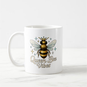 Queen Bee Vibes Gold Crown Coffee Mug