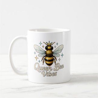 Queen Bee Vibes Gold Crown Coffee Mug