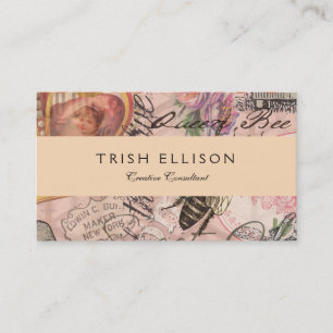 Queen Bee Vintage Beautiful Collage Business Card