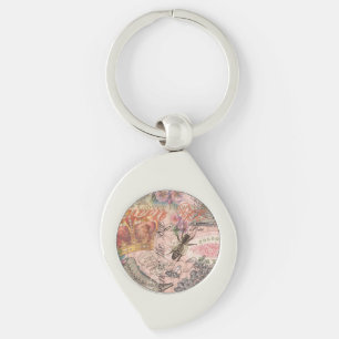 Queen Bee Vintage Beautiful Collage Key Ring