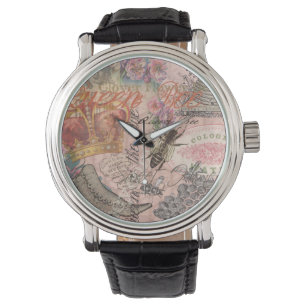 Queen Bee Vintage Beautiful Collage Watch