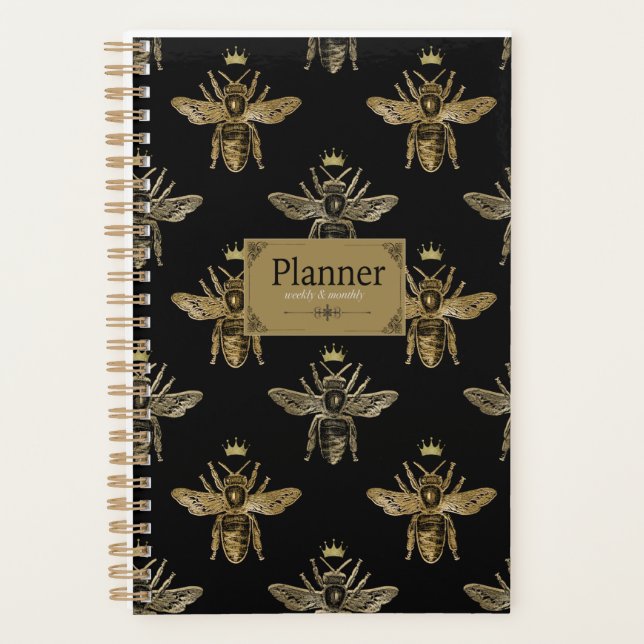Queen Bee Vintage Style Planner.  Planner (Front)