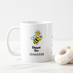 Queen Bee Wearing a Crown Custom Coffee Mug