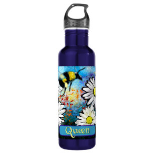 Queen Bee Whimsical Bumblebee Daisies Personalised 710 Ml Water Bottle