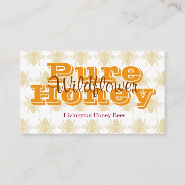Queen Bee Wildflower Beekeeper Business Card (Front)