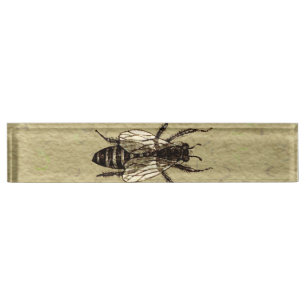 Queen Bee Wildlife Bug Insect Nameplate