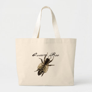Queen Bee Wildlife Flying Bug Insect Large Tote Bag