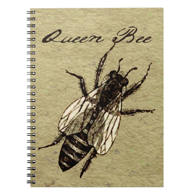 Queen Bee Wildlife Flying Bug Insect Notebook (Front)