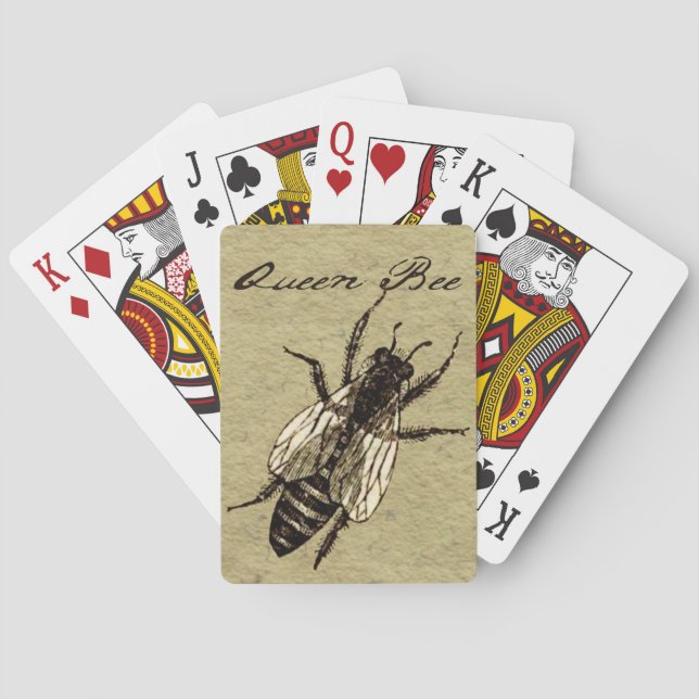 Queen Bee Wildlife Flying Bug Insect Playing Cards (Back)