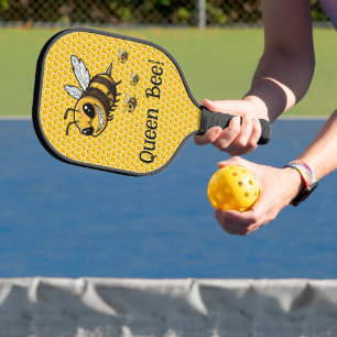 Queen Bee with a Sweet Swat Pickleball Paddle