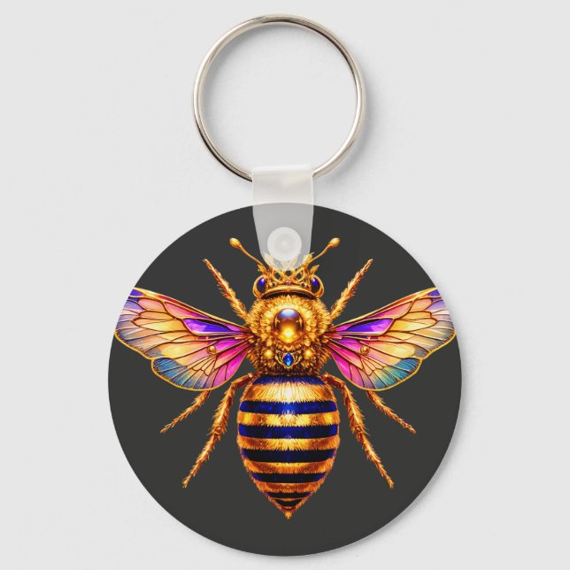 Queen Bee With Crown Key Ring (Front)