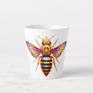 Queen Bee With Crown Latte Mug