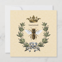 Queen Bee with Crown on Squares