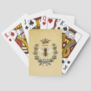 Queen Bee with Wreath and Crown Playing Cards