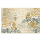 Queen Bee Yellow Roses with Damask Floral 