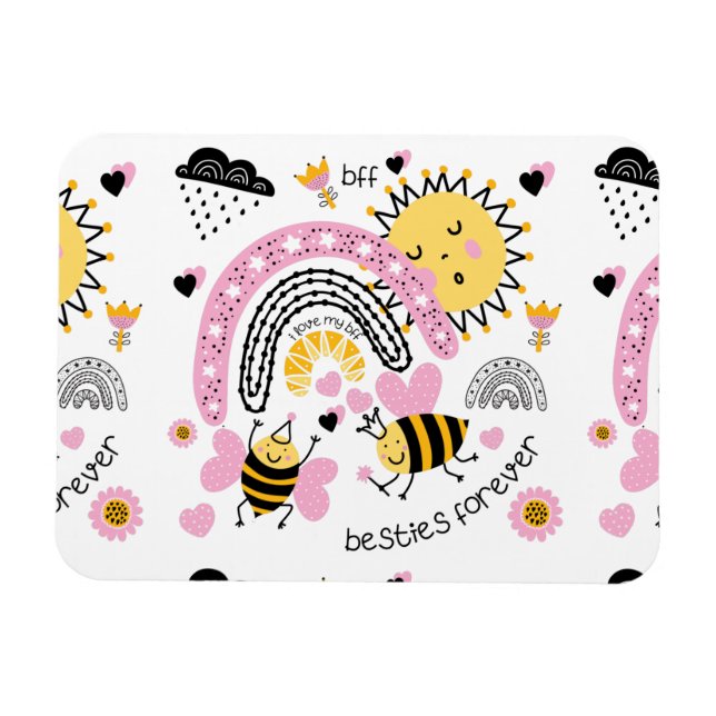 Queen Bees Best Friends Forever Cute BFF Girls Magnet (Horizontal)