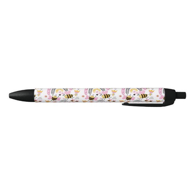 Queen BEES Cute BFF, Baby Girl, Girly Gifts Pink Black Ink Pen (Bottom)