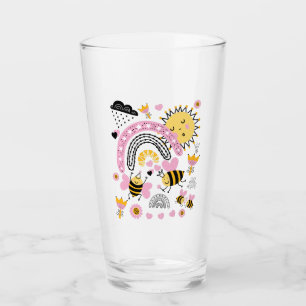 Queen BEES Cute BFF, Baby Girl, Girly Gifts Pink Glass