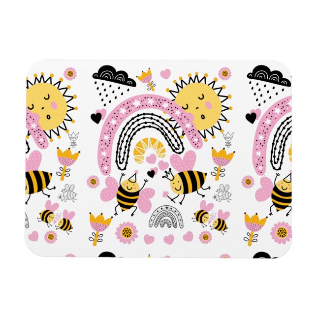 Queen BEES Cute BFF, Baby Girl, Girly Gifts Pink Magnet (Horizontal)