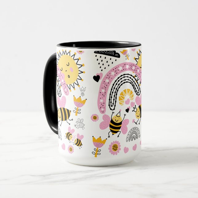 Queen BEES Cute BFF, Baby Girl, Girly Gifts Pink Mug (Front Left)