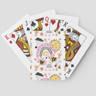 Queen BEES Cute BFF, Baby Girl, Girly Gifts Pink Playing Cards