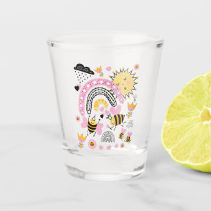 Queen BEES Cute BFF, Baby Girl, Girly Gifts Pink Shot Glass