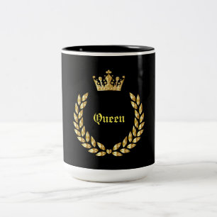 Queen Black and Gold and Crown  Two-Tone Coffee Mu Mug