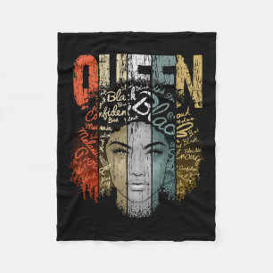 Queen Black Girl African Heritage Women Black Hist Fleece Blanket