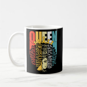 Queen Black History Natural Hair Afro Black Women Coffee Mug