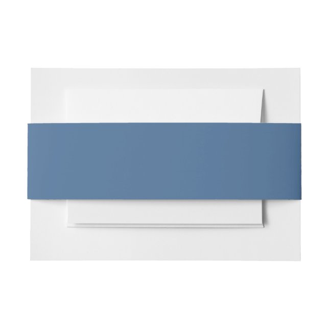 Queen Blue Solid Colour Invitation Belly Band (Front Example)