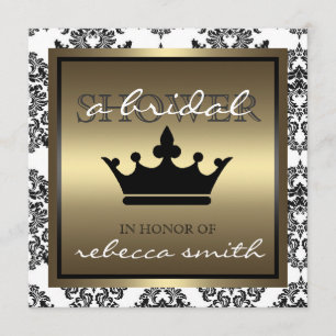 Queen Bridal Shower Invitation - Black and Gold