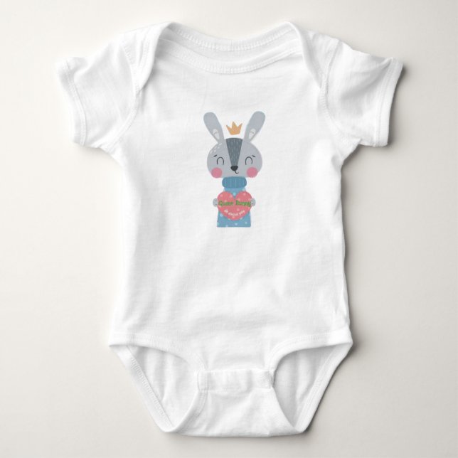 Queen Bunny Baby Jersey Bodysuit (Front)