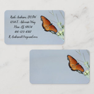 Queen butterfly business card