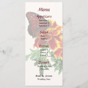 Queen Butterfly on Marigold Wedding Menu