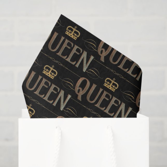 QUEEN Calligraphy Lettering  - Elegant Rich Royal Tissue Paper (Gift Bag)