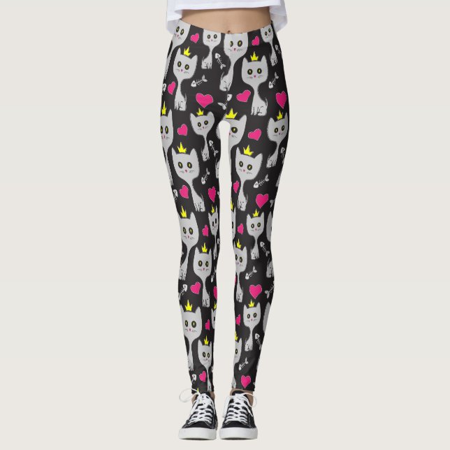 Queen Cat Pattern Leggings (Front)