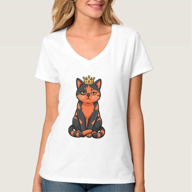 Queen Cat Shirt - Funny Cat Mum Gift -  (Front)