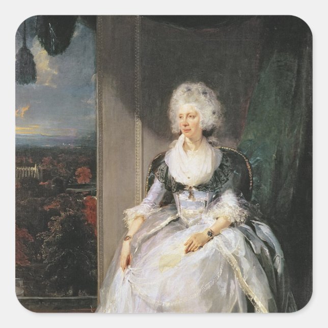 Queen Charlotte, 1789-90, wife of George III Square Sticker (Front)