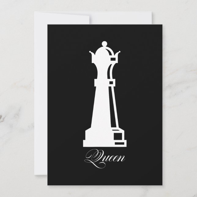 Queen Chess Piece Halloween Costume Chess Lover Invitation (Front)