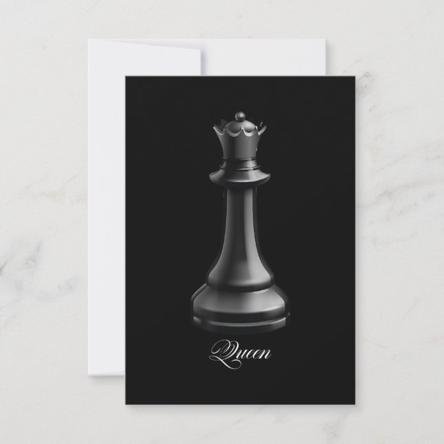 Queen Chess Piece Halloween Costume Chess Lover RSVP Card (Front)