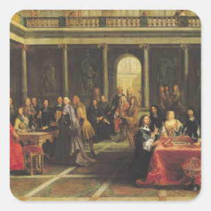 Queen Christina of Sweden  and her Court Square Sticker