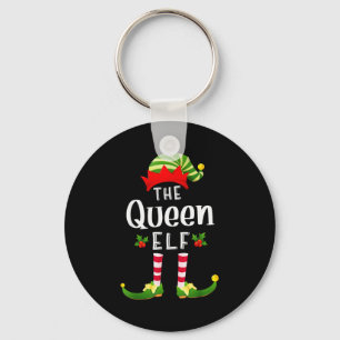 Queen Christmas Elf Matching Pajama X-mas Party  Key Ring