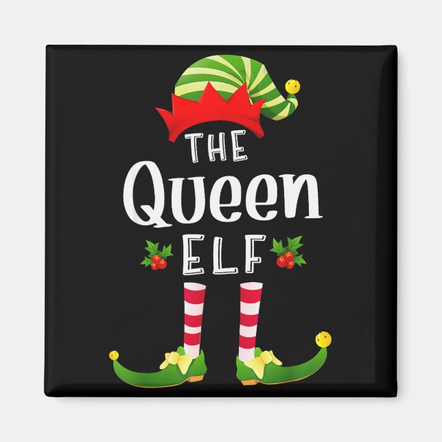 Queen Christmas Elf Matching Pajama X-mas Party  Magnet (Front)