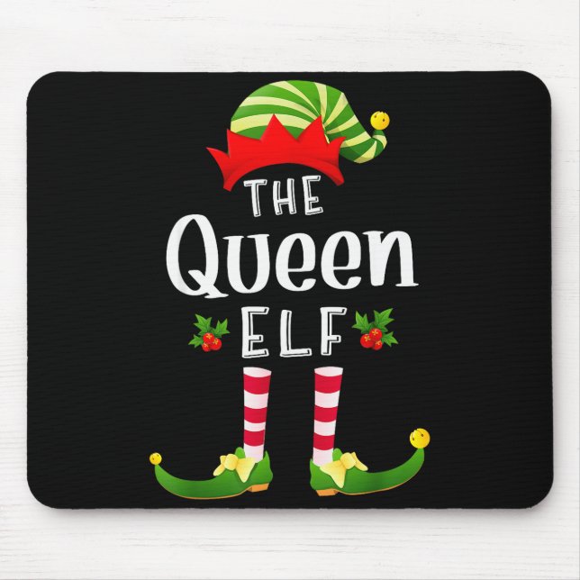 Queen Christmas Elf Matching Pajama X-mas Party  Mouse Mat (Front)