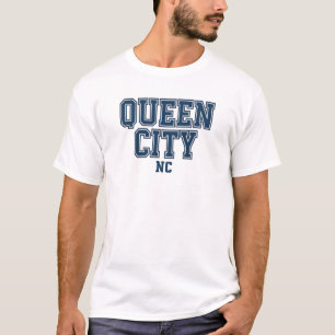 Queen City NC Varsity Style Design – Charlotte T-Shirt