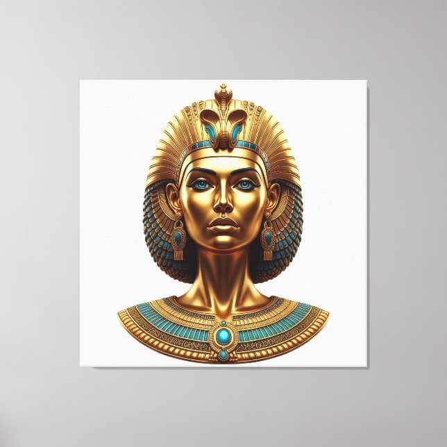 Queen Cleopatra – Golden Pharaonic Canva Canvas Print (Front)