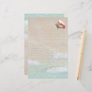 Queen Conch Shell Beach Sand Lined Writing Paper