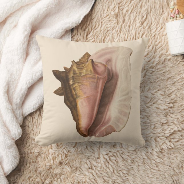 Queen Conch Shell Seashell, Vintage Marine Life Cushion (Blanket)
