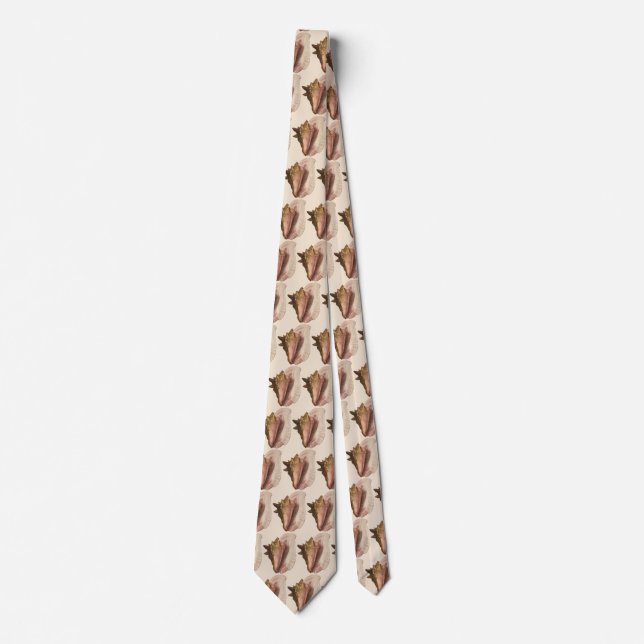 Queen Conch Shell Seashell, Vintage Marine Life Tie (Front)