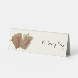 Queen Conch Shells Plastic Place Cards With Name